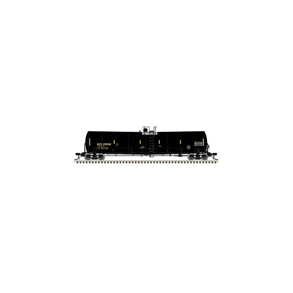 Trinity 25,500-Gallon Tank Car - Ready to Run -- NATX 250924 (black, yellow UTCK repaint), N, Atlas Model Railroad Co. 50006185
