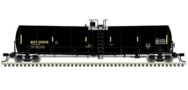 Trinity 25,500-Gallon Tank Car - Ready to Run -- NATX 250924 (black, yellow UTCK repaint), N, Atlas Model Railroad Co. 50006185