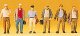 Spectators -- Male Commuters pkg(6), HO, Preiser Kg 10366