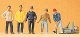 Circus Workers pkg(5) -- Roustabouts with Tools, HO, Preiser Kg 20261