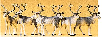 Reindeer pkg(6), HO, Preiser Kg 20394