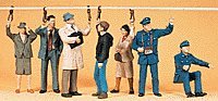 People Working -- Street Car Crew w/Pedestrians, HO, Preiser Kg 10405
