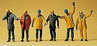 People Working -- Modern Workmen w/Outdoor Gear pkg(6), HO, Preiser Kg 10423