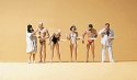 Recreation & Sports -- Sunbathers Eating pkg(6), HO, Preiser Kg 10424