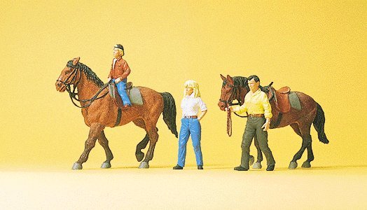Sports & Recreation -- Riders w/Horses 1, HO, Preiser Kg 10500