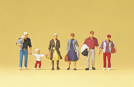 Pedestrians -- Walking Travelers 2 pkg(6), HO, Preiser Kg 10517