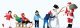 Christmas Figure Set in Merry Christmas Box -- Santa Claus, 5 Children, Snowman & Sled, HO, Preiser Kg 10626