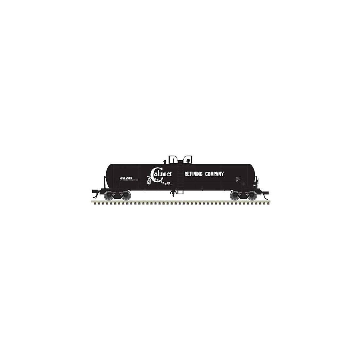 GATX 20,700-Gallon Tank Car - Ready to Run - Master(R) -- Calumet Refining Company CRCX 11832 (black, white), HO, Atlas Model Ra