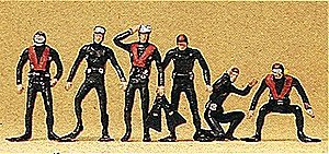 Recreation & Sports -- SCUBA Divers pkg(6), HO, Preiser Kg 10249