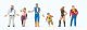 Carnival Parade Participants -- Set 3 pkg(6), HO, Preiser Kg 24644