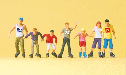 Sports & Recreation -- Inline Skaters pkg(7), HO, Preiser Kg 10496