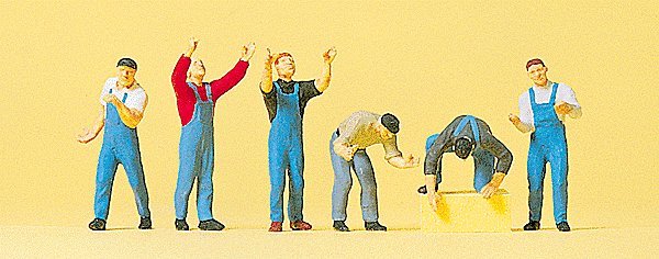 People Working -- Scaffolders pkg(6), HO, Preiser Kg 10497