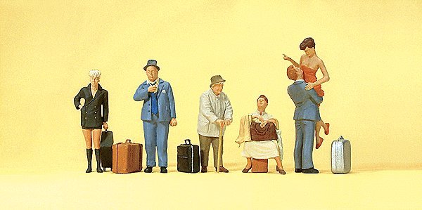 Travelers -- With Luggage pkg(6), HO, Preiser Kg 10540