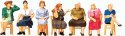Pedestrians -- Waiting Women Sitting on Chairs pkg(7), HO, Preiser Kg 10580