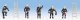 Firefighters w/Ladders -- 5 Figures (black coats) & 2 Ladders, HO, Noch Gmbh & Co 15021