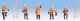 Firefighters w/Ladders -- 5 Figures (orange coats) & 2 Ladders, HO, Noch Gmbh & Co 15022