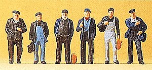 Industrial/Dock Workers pkg(6), HO, Preiser Kg 10350