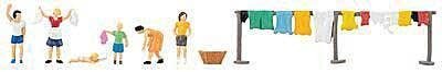 Wash Day w/Clothesline -- pkg(6), HO, Faller Gmbh 151602