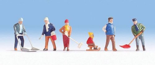 Winter Chores pkg(6) -- Shoveling snow, Spreading ice melt, etc., HO, Noch Gmbh & Co 15928