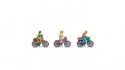 Cyclists - Color 3D Print -- 4 Riders, 3 Bicycles, Z, NOCH 44532