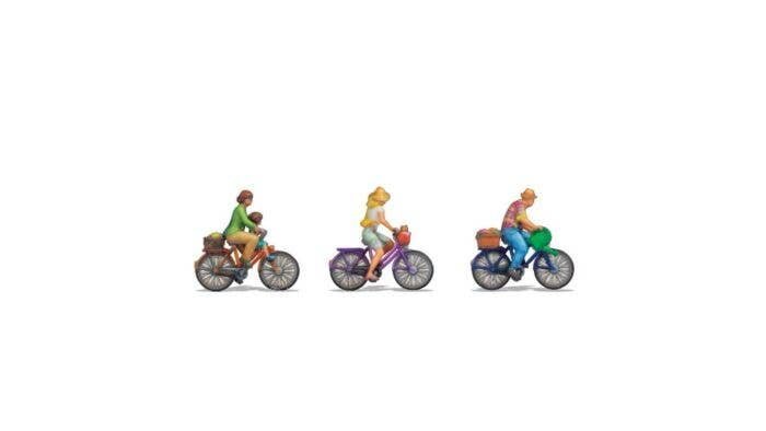 Cyclists - Color 3D Print -- 4 Riders, 3 Bicycles, Z, Noch Gmbh & Co 44532