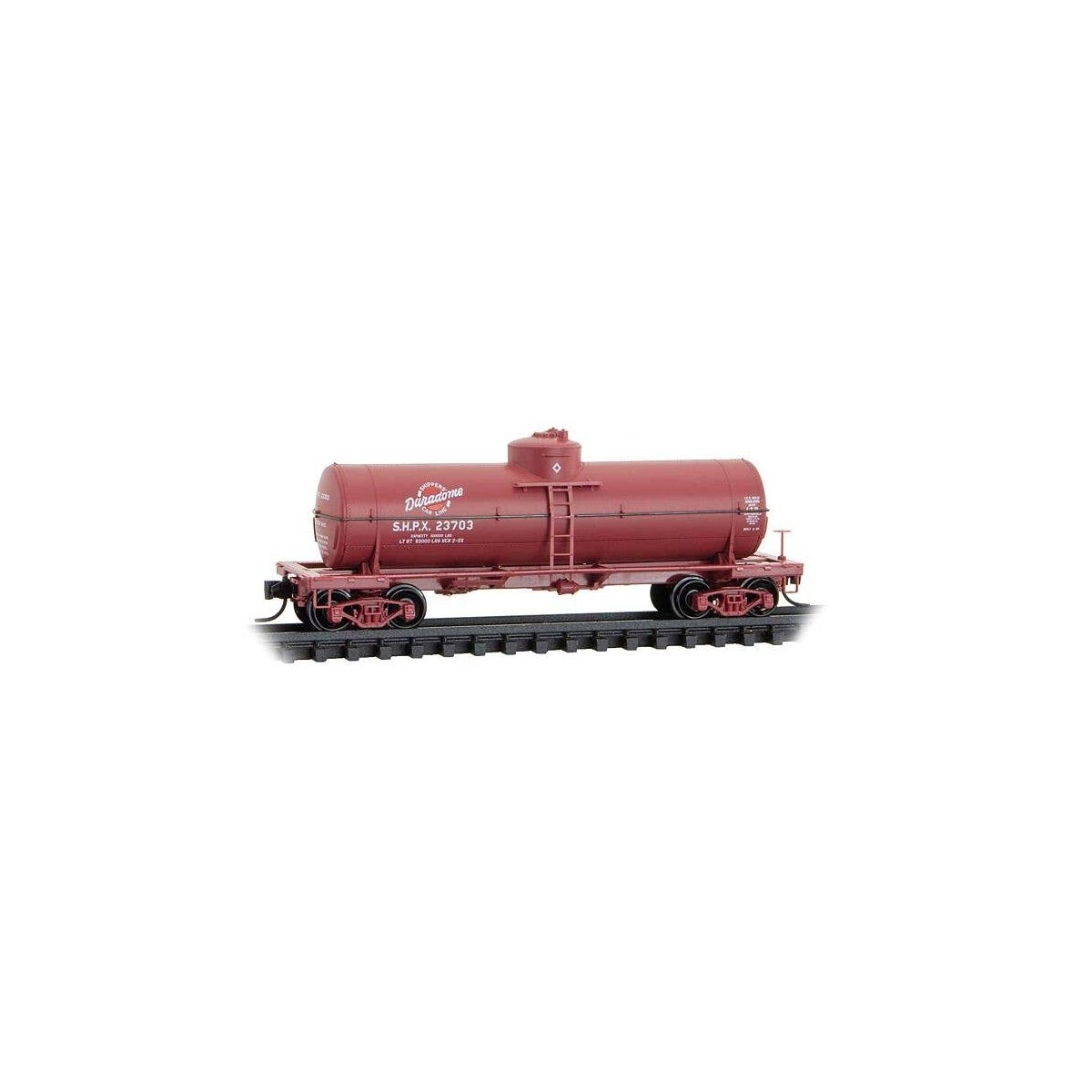39′ Single-Dome Tank Car - Ready to Run -- Shippers Car Line SHPX 23703 (Boxcar Red, Duradome Logo), N, Micro Trains Line 6500