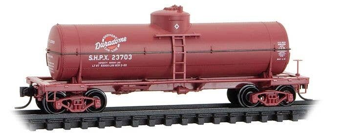 39′ Single-Dome Tank Car - Ready to Run -- Shippers Car Line SHPX 23703 (Boxcar Red, Duradome Logo), N, Micro Trains Line 6500