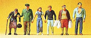 Pedestrians -- Passers-By w/Policeman, HO, Preiser Kg 10378