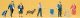People Working -- German Postal Workers & Accessories pkg(5), HO, Preiser Kg 10248