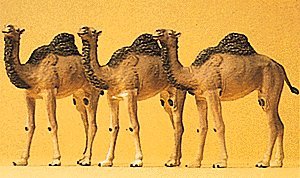 Animals -- Camels (Dromedary, 1 Hump) pkg(3), HO, Preiser Kg 20397