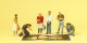 Working People -- Street Artists & Onlookers pkg(6), HO, Preiser Kg 10549