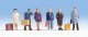 Passengers w/Luggage -- Set 2 pkg(6), HO, Noch Gmbh & Co 15219