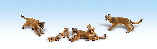 Cougars & Cubs - Scenic Accents(R) -- pkg(6), HO, Woodland Scenics 1949