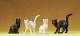 Domestic Animal Figures, 1/24 - 1/25 Scale -- Assorted Cats, 1/25, Preiser Kg 47063