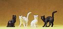 Domestic Animal Figures, 1/24 - 1/25 Scale -- Assorted Cats, 1/25, Preiser Kg 47063
