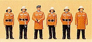 Firemen -- With Protective Clothing, HO, Preiser Kg 10214