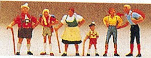 Pedestrians -- Alpine Family, HO, Preiser Kg 10280
