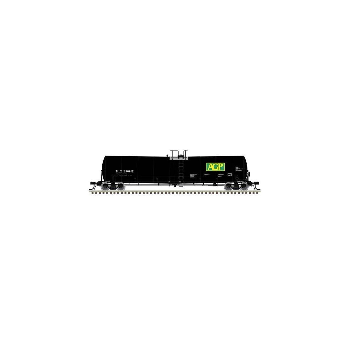 Trinity 25,500-Gallon Tank Car - Ready to Run - Master(R) -- AGP TILX 250137 (black, green, yellow), HO, Atlas Model Railroad Co