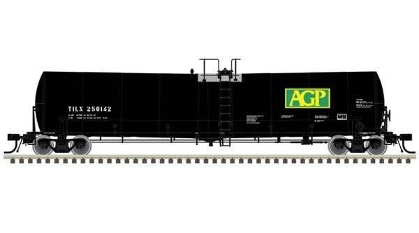 Trinity 25,500-Gallon Tank Car - Ready to Run - Master(R) -- AGP TILX 250137 (black, green, yellow), HO, Atlas Model Railroad Co