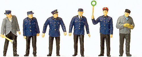 Railroad Personnel -- German (DB) Railroad Personnel pkg(6) Early Era III, HO, Preiser Kg 10584