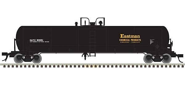 GATX 20,700-Gallon Tank Car - Ready to Run - Master(R) -- Eastman Chemical GATX 99564 (black, white, yellow), HO, Atlas Model Ra