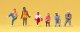 Pedestrians -- People Sitting On Stairs pkg(6), N, Preiser Kg 79174
