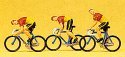 Cycle Racers -- Team D - Red, Yellow, HO, Preiser Kg 25003