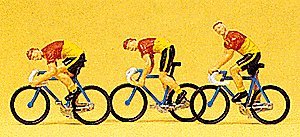 Cycle Racers -- Team D - Red, Yellow, HO, Preiser Kg 25003