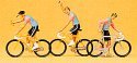 Cycle Racers -- Team F - Blue, Black, HO, Preiser Kg 25008