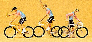 Cycle Racers -- Team F - Blue, Black, HO, Preiser Kg 25008