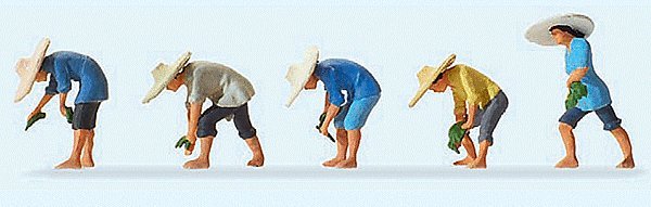 Working People -- At The Rice Field 1, HO, Preiser Kg 10572