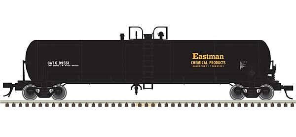 GATX 20,700-Gallon Tank Car - Ready to Run - Master(R) -- Eastman Chemical GATX 99551 (black, white, yellow), HO, Atlas Model Ra