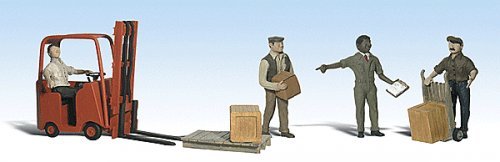 Scenic Accents(R) Figures -- Workers with Forklift, N, Woodland Scenics 2192