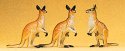Animals -- Kangaroos pkg(3), HO, Preiser Kg 20392